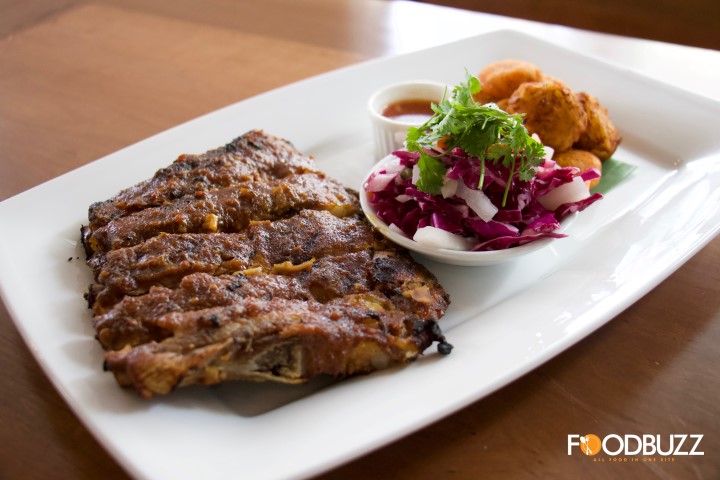 Grilled Pork Ribs with Crispy Potato Tots